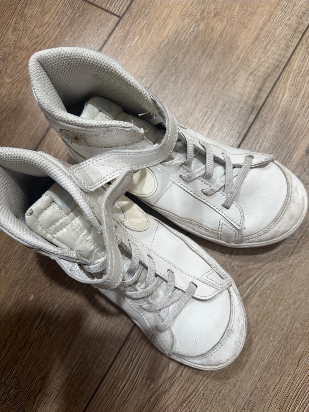 Nike Kids White High-Top Sneakers with Strap
